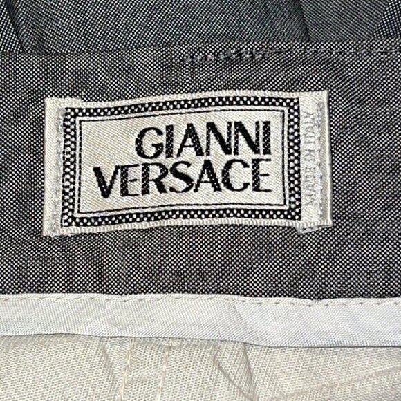 GIANNI Versace Vintage Gray High Waist Pleated Pants Trousers Size XL - Picture 12 of 14